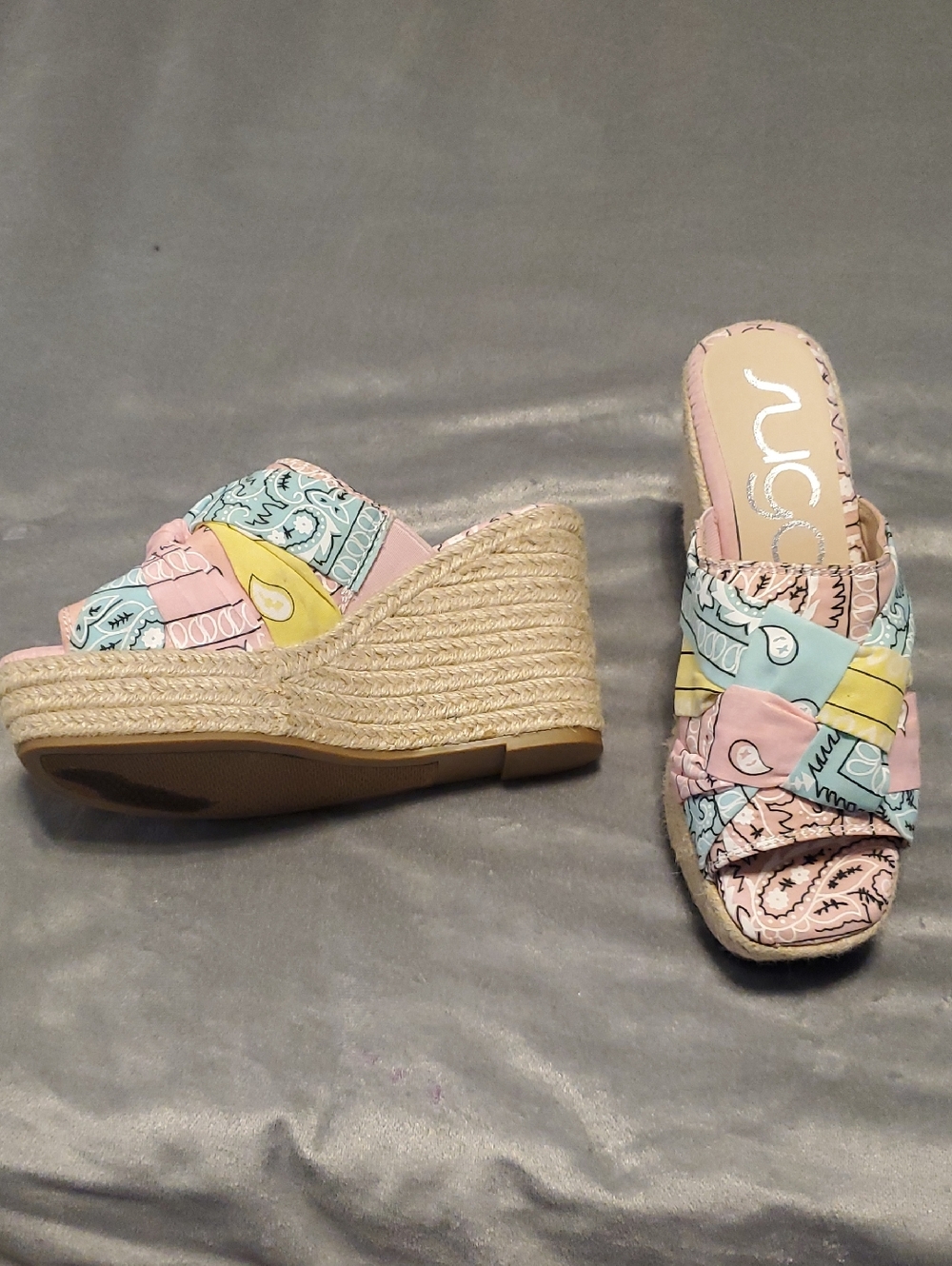 Sugar Pastel Multi Espadrille Wedge Sandals